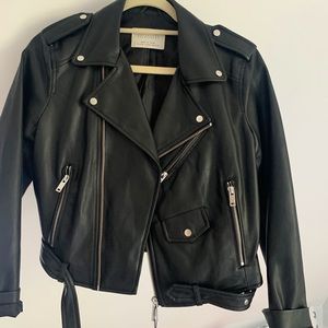 Black leather jacket